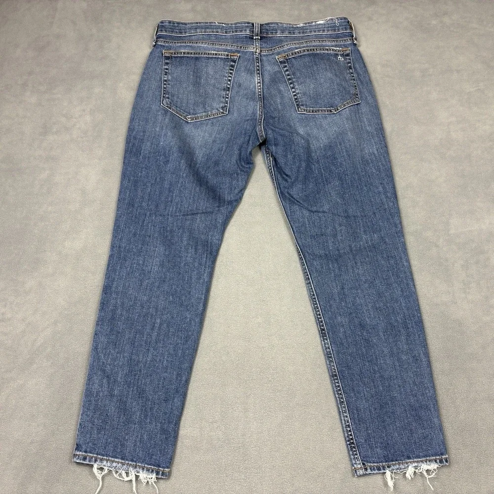 Rag & Bone Dre Low Rise Slim Boyfriend Jeans Size 28 Raw Hem Blue - Picture 3 of 9